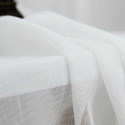 Bomar Factory Supply White Cotton Linen Tulle Voile Curtain Sheer For Living room Crisscross Voile Faux Linen Sheer for Window