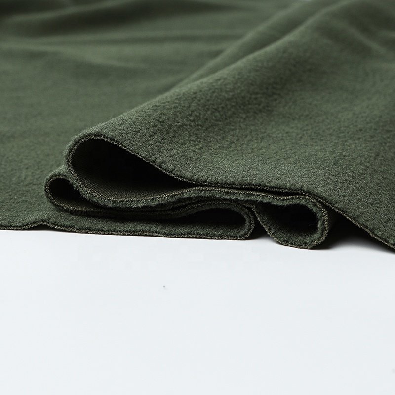 Cheap promotional wholesale custom interlock composite polar fleece 100%polyester fabric