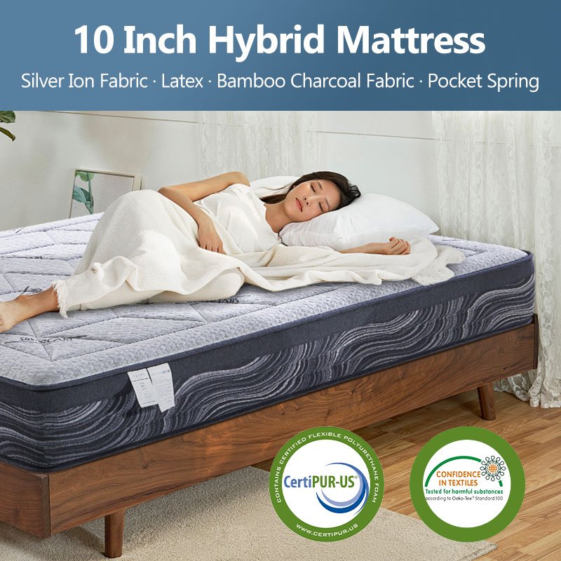 High Quality Pocket Spring Mattresses Hypo-Allergenic Bamboo Pillow Top Fabric Mattress King Queen Size Making In China