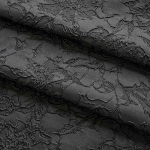 New popular Classic Black Vintage French Bouquet Upholstery Fabric Women's Big Flower Art Style Wrinkle