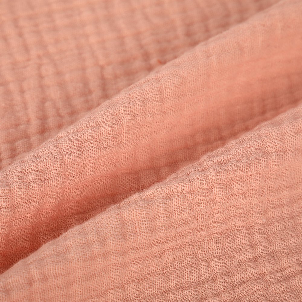 Top Fashion 100% Cotton Fabric Organic Piece Dyed Double Layer Crepe Material in Pure Color-Soft Feel for Baby & Kids Boys Girls