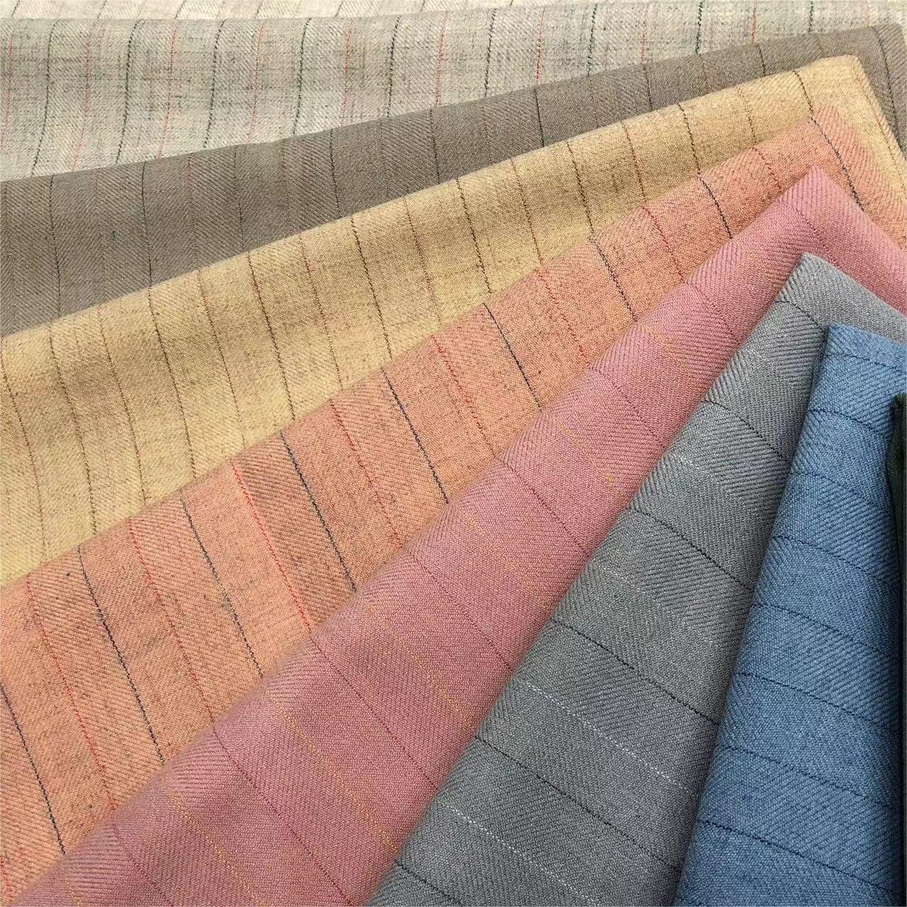 jiexingtextile wholesale wide width fabric stripe check cushions fabric french linen fabric for cushions