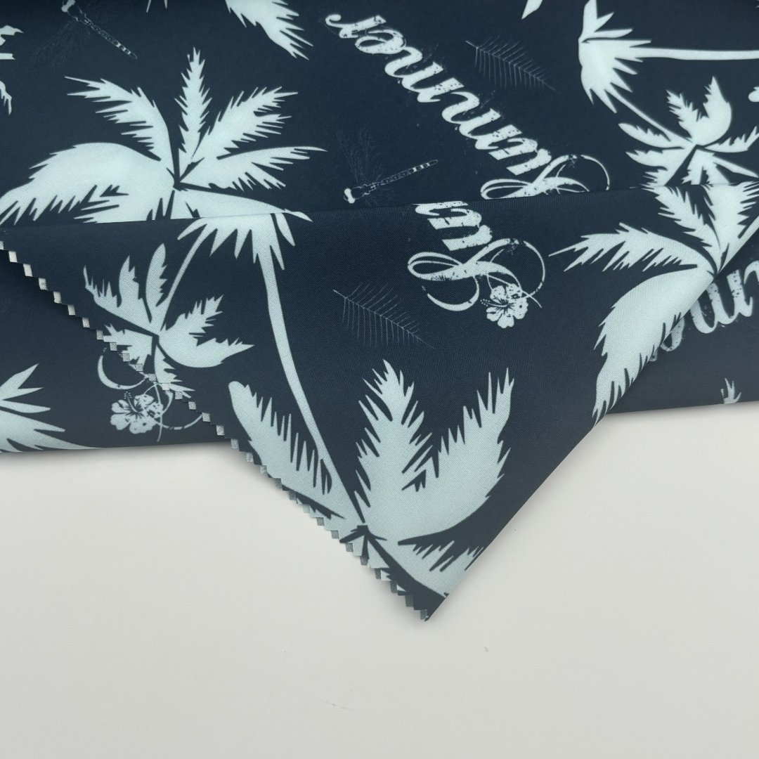 Plant Printed Fabric 92% Polyester 8% Spandex Fabric Stretch Fabric For Dress Beach Pants