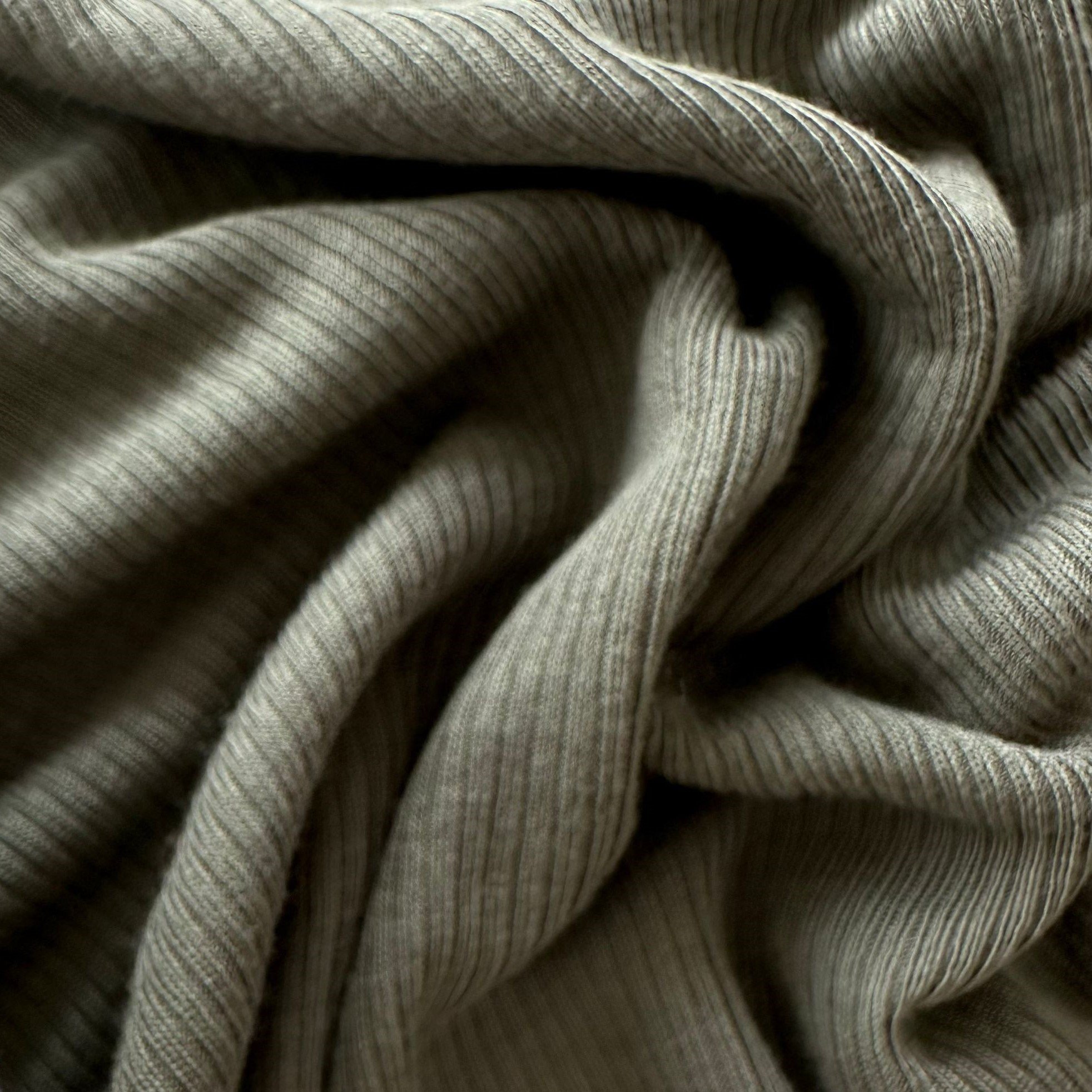 In stock bamboo fiber ribbed fabrics 2*2 army green