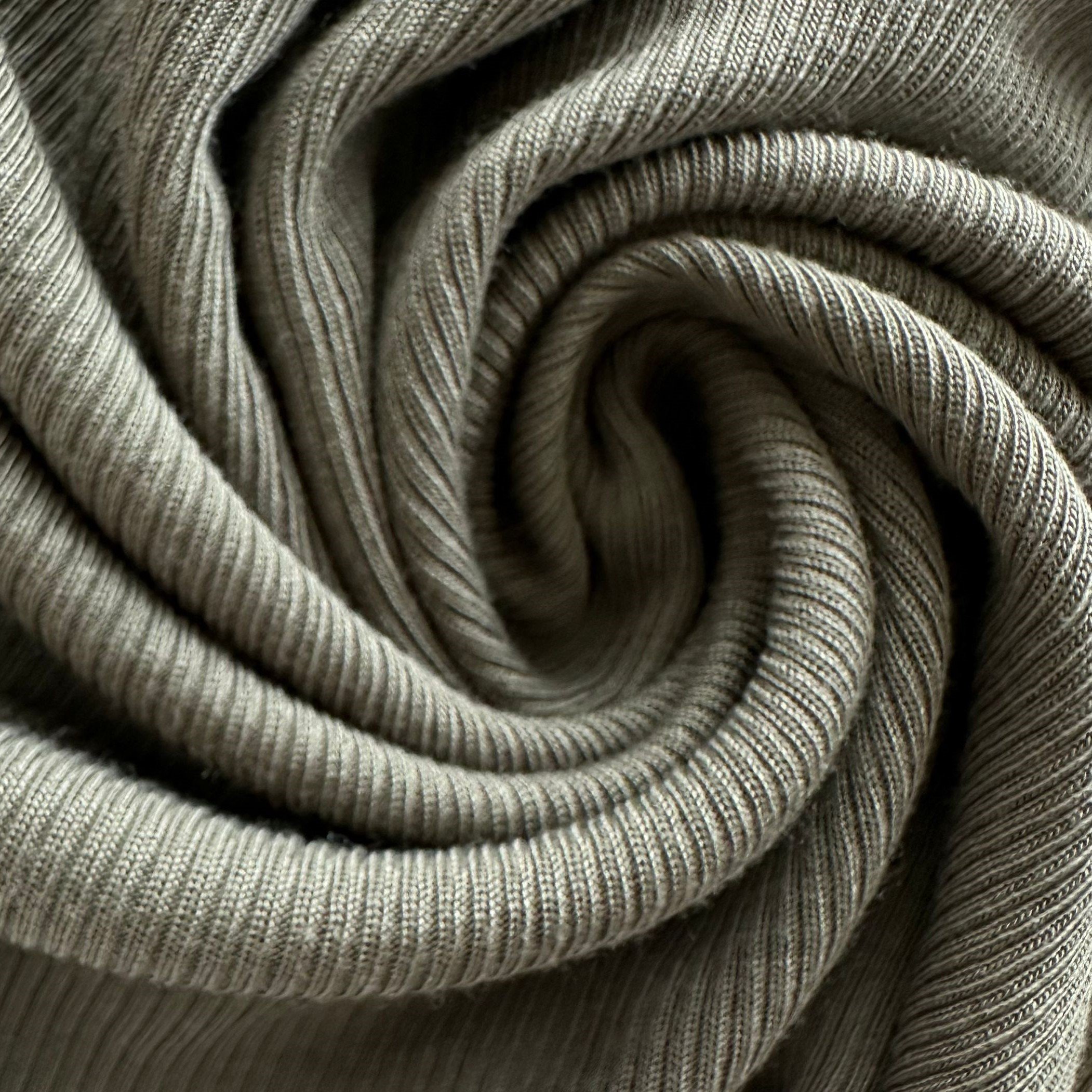 In stock bamboo fiber ribbed fabrics 2*2 army green