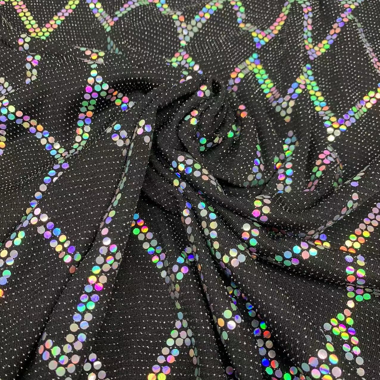 New Arrival Knit 90% Polyester 5% Metallic 5% Spandex 222gsm Sequin Fabric For Fashion Skirt