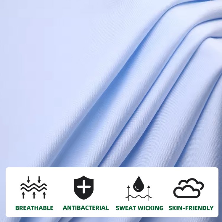 Wholesale Custom Eco-friendly Cotton Bamboo Fabric Breathable Bamboo Fiber Shirt Fabric Knitted Jersey Fabric for Clothes
