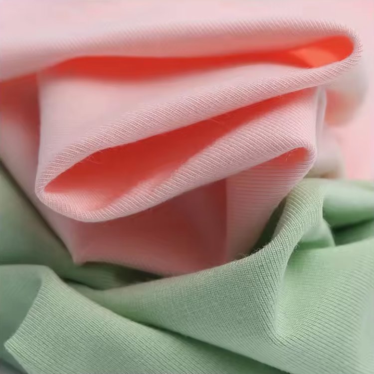 Wholesale Custom Eco-friendly Cotton Bamboo Fabric Breathable Bamboo Fiber Shirt Fabric Knitted Jersey Fabric for Clothes