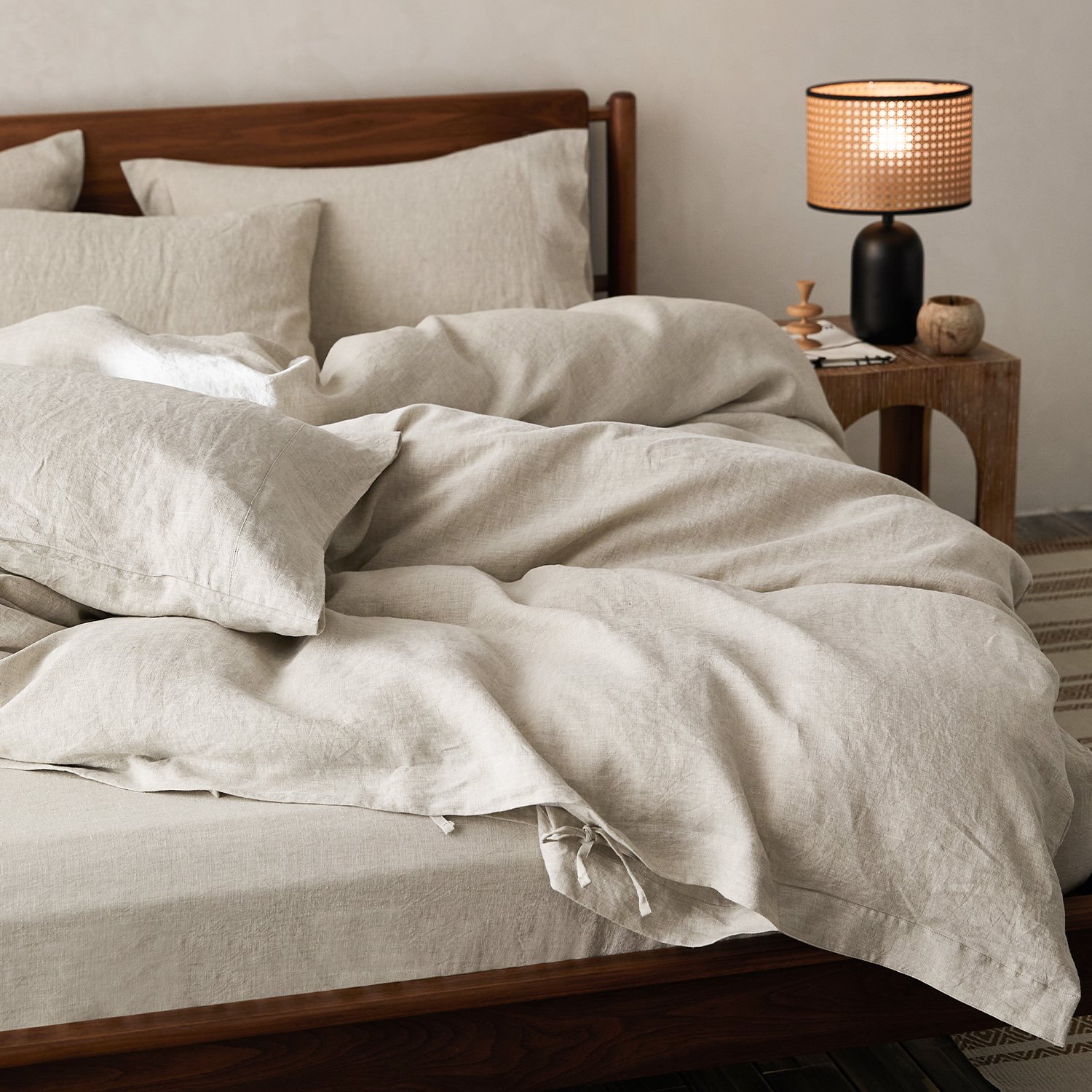 natural color luxury hotel home linen custom size european flax linen material bedding 100% french linen duvet cover set and pi