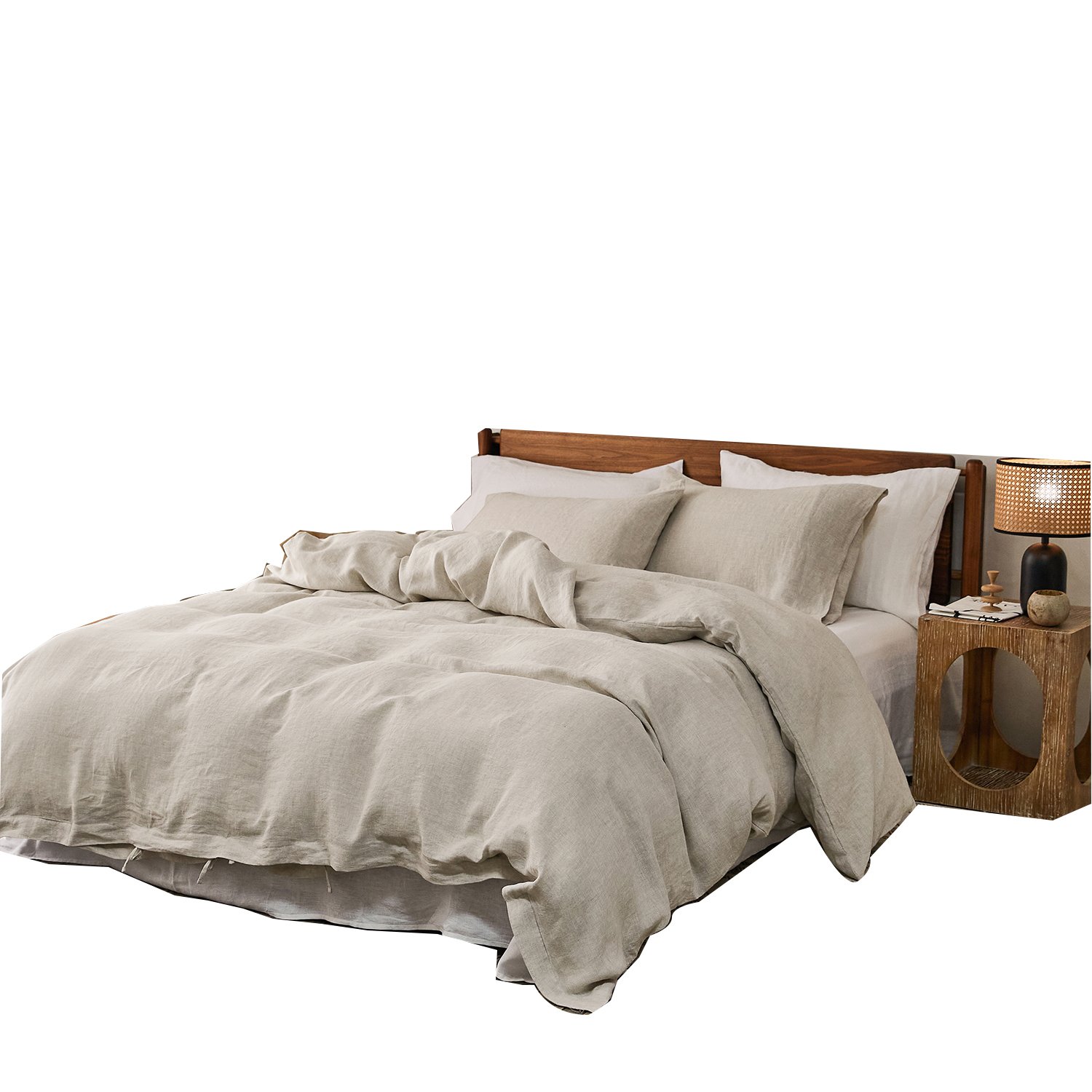 natural color luxury hotel home linen custom size european flax linen material bedding 100% french linen duvet cover set and pi