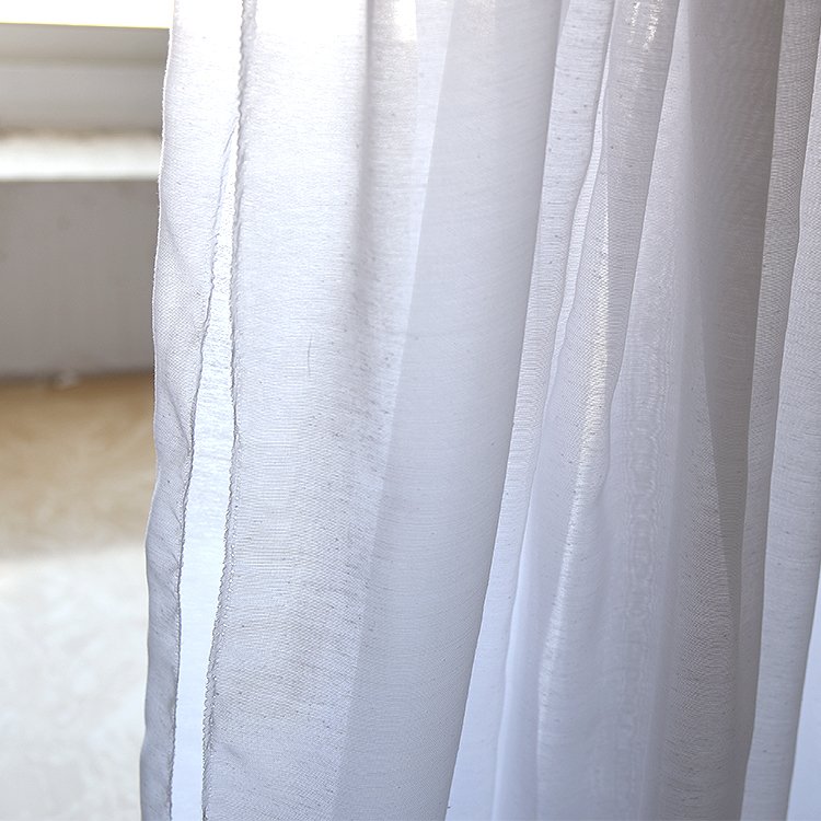 Factory Supply White High Quality Latest Soft Linen Material Transparent Sheer Curtain Fabric For Window Curtains