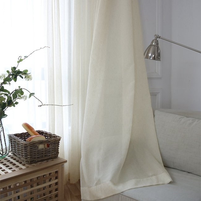 Thick Linen Style Fabric for Window Screen Curtains Voile