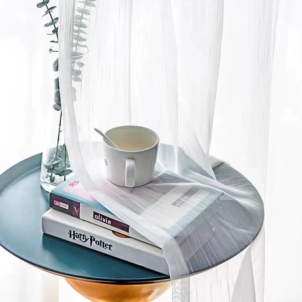 Hometextile Curtain Sheer Voile Fabric Polyester Stripe Gauze Tulle Fabric For Window Curtain and Living Room