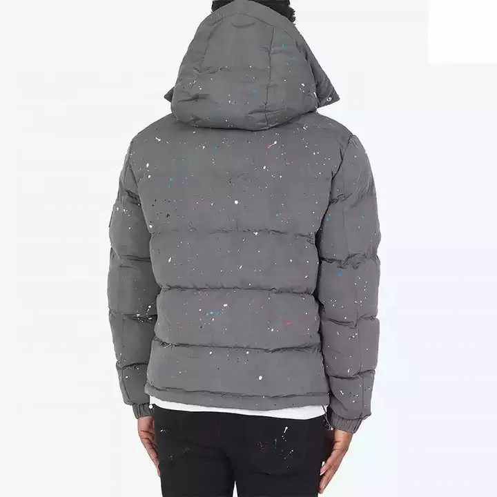 Custom Warm Thicken Bubble Detachable Hooded Windproof High Quality Men Winter Down Coats Quilted Cotton Padded Puffer Jacket