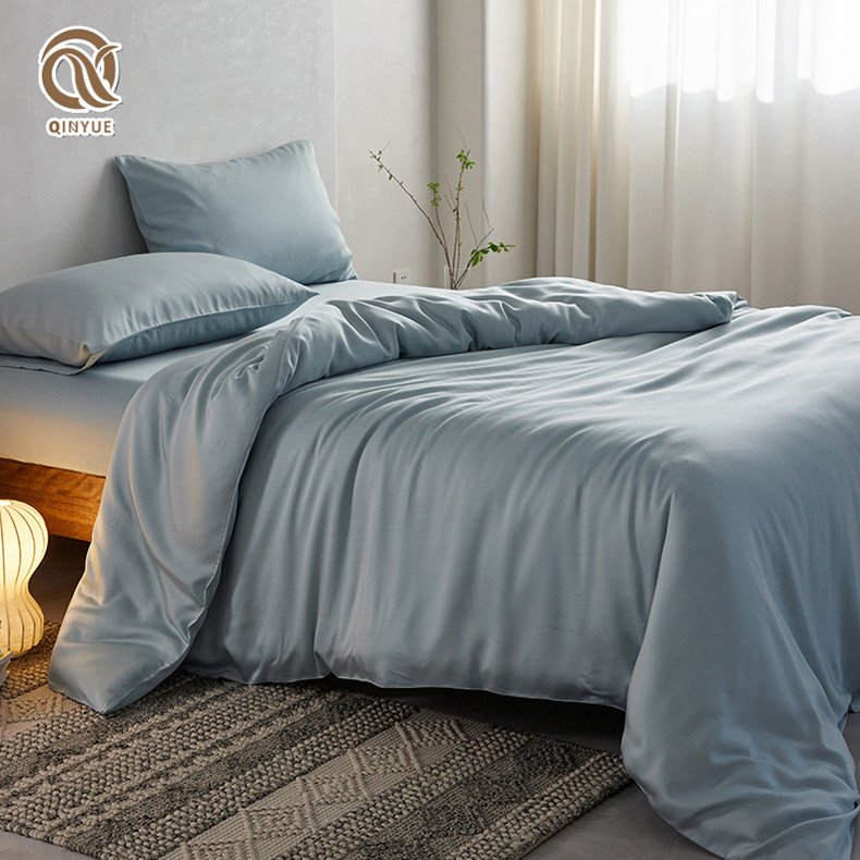 Cheap Luxury Soft Double Bed Sheets Sets Pillow Cases Fitted Sheet 100% Eucalyptus Lyocell Sheets