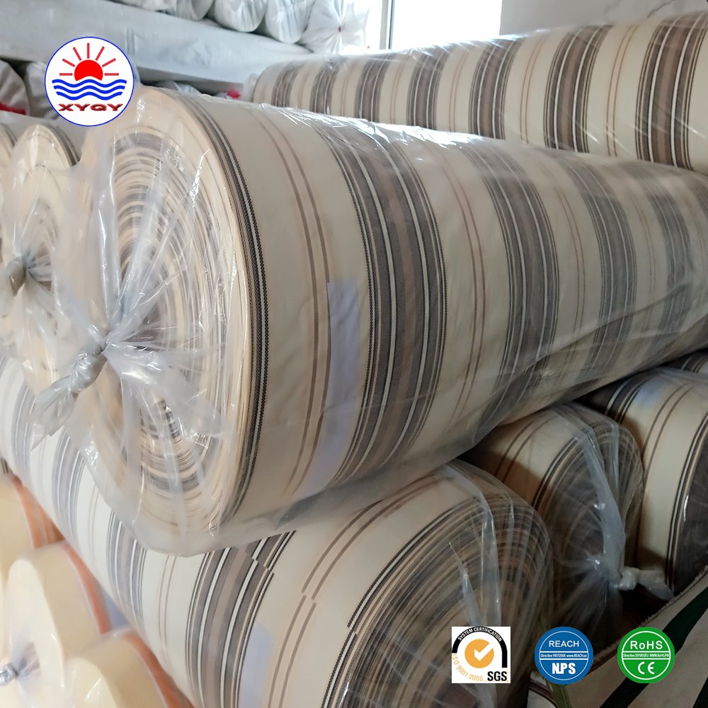 100% Polyester Spun Yarn Oxford Awning Fabric Woven Design with Plain Striped Patterns Anti-Static 280gsm-350gsm Weight Dresses