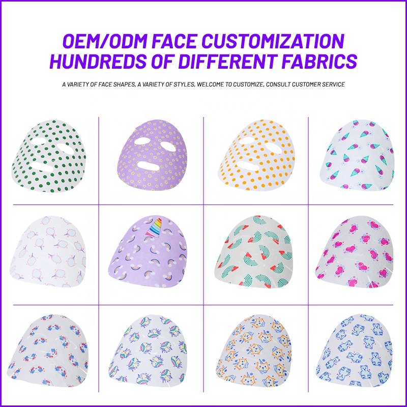 Little Bear Printing Facial Sheet No Liquid Dry Facial Mask Sheet Custom Printed Facial Mask Cloth Bamboo Fiber Mask