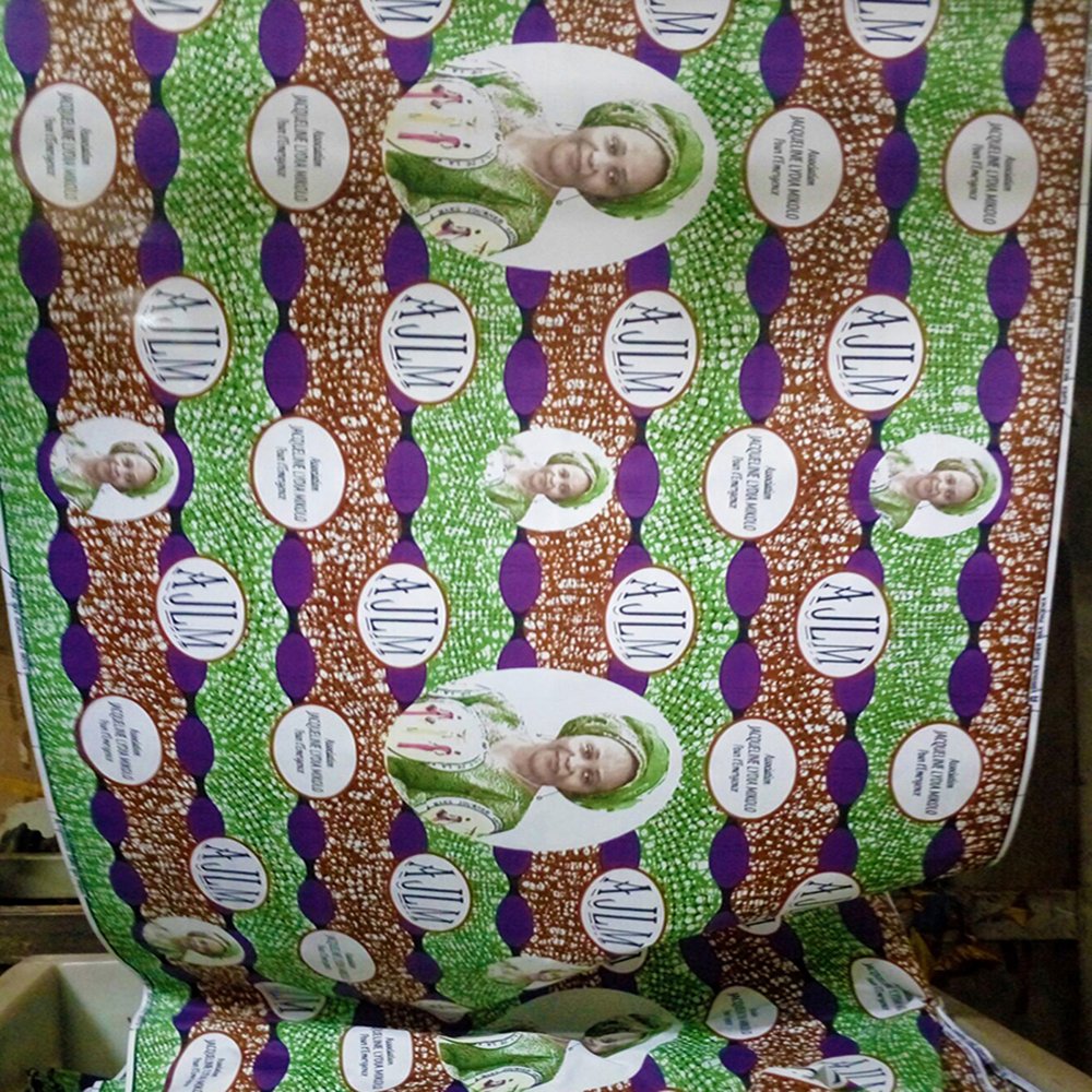 Cotonou Benin Nigeria Kitenge Designs Pictures Customized Logo Printed African Wax Fabric With Photo