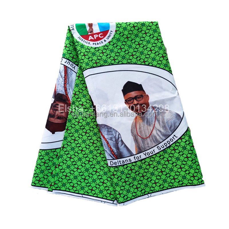 Cotonou Benin Nigeria Kitenge Designs Pictures Customized Logo Printed African Wax Fabric With Photo