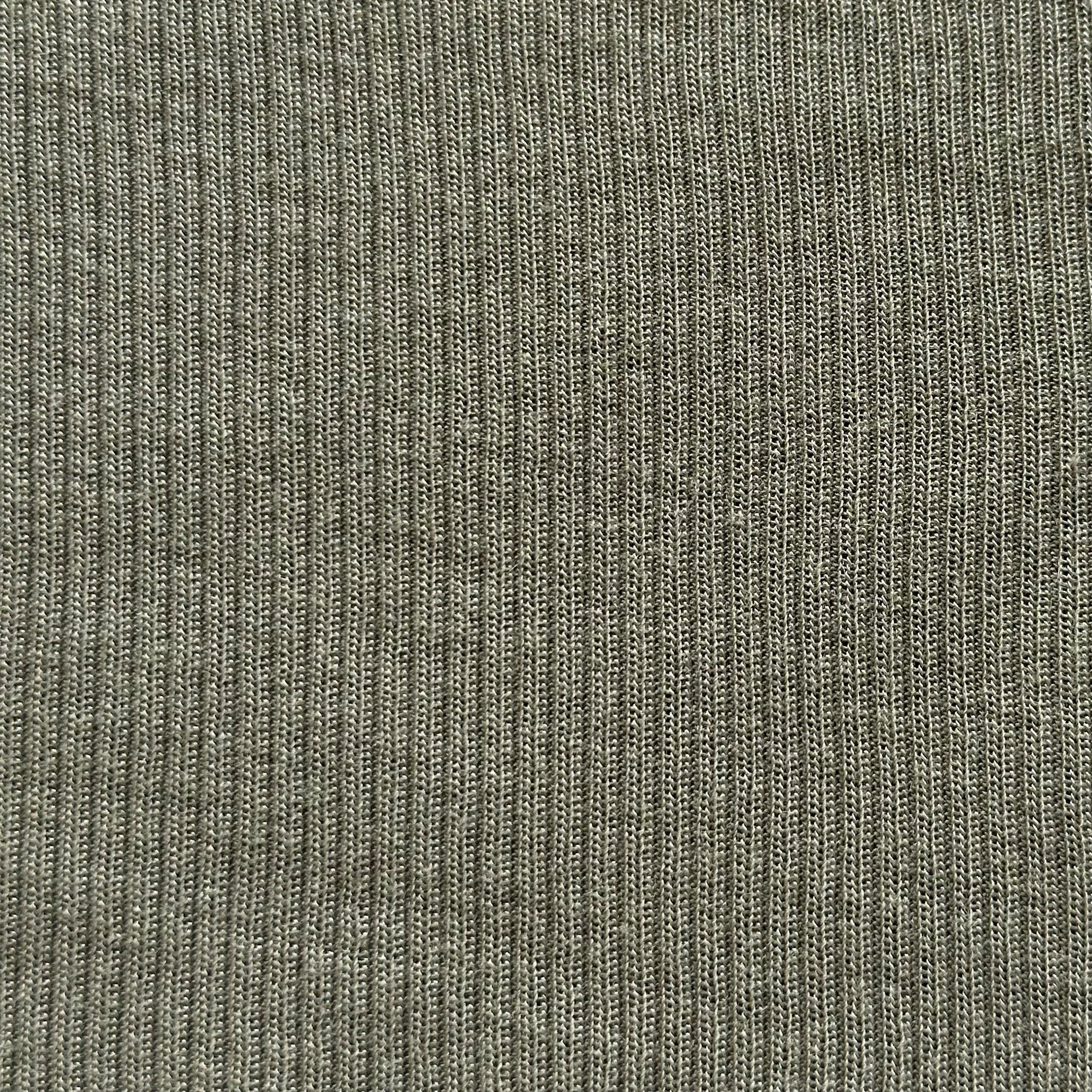 In stock bamboo fiber ribbed fabrics 2*2 army green