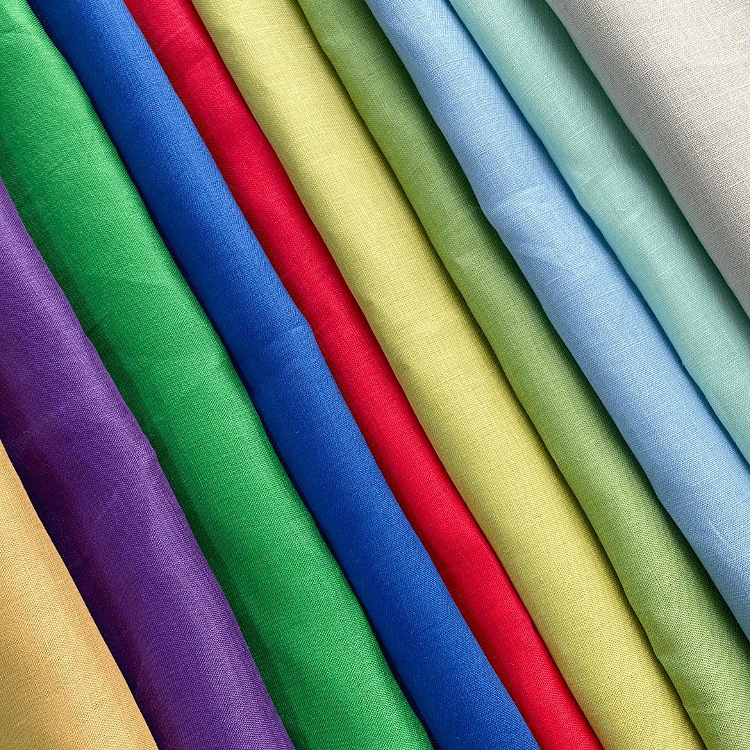 high quality stone washed 100% linen pure natural fabric Oeko-Tex certificate 170gsm plain dyed Solid color for cloth and shirt