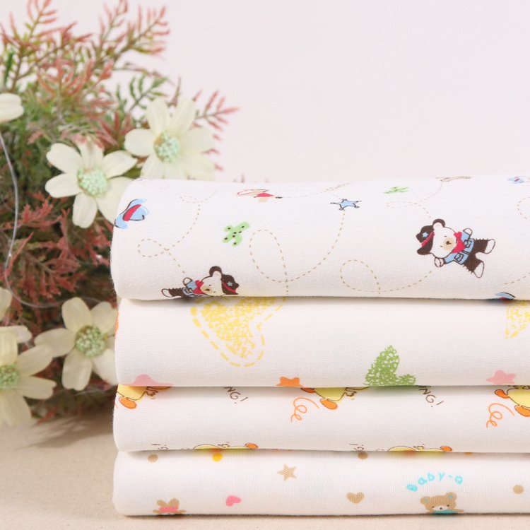 Custom Print Lycra Bamboo Fiber fabric 95 Bamboo 5 Spandex Baby Jersey Bamboo Muslin Fabric For Swaddle Blnket