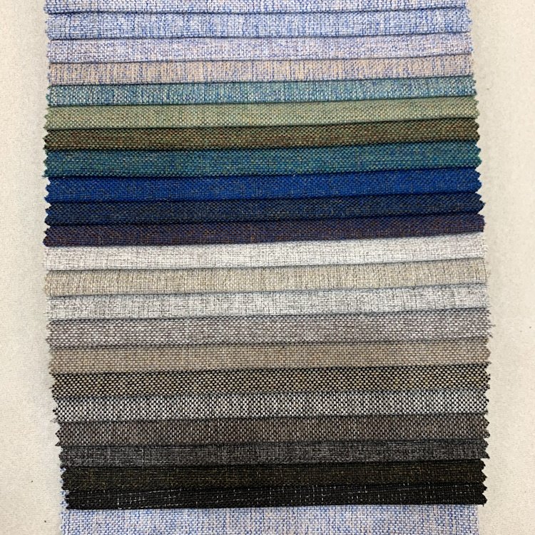 Modern style 100 polyester linen look sofa 7 seater fabric for furniture textile