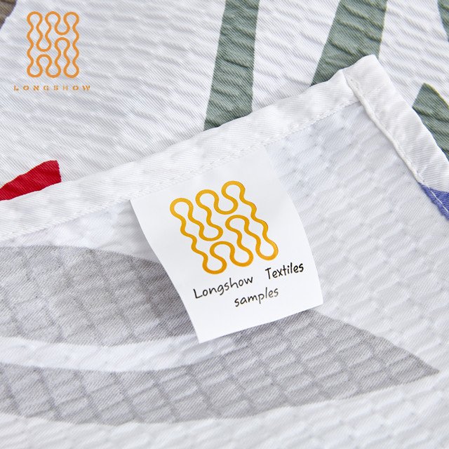 Professional Customization 100% Polyester crinkle Seersucker Printing Fabric Hotel Top Sheet for Hotel linen Use