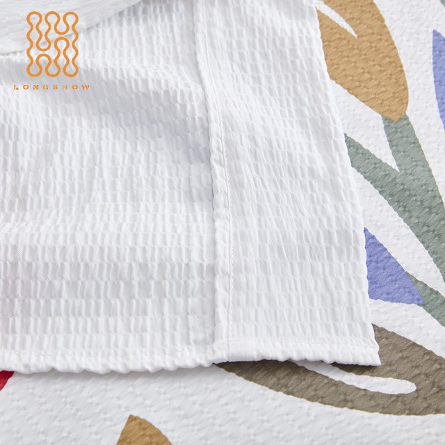 Professional Customization 100% Polyester crinkle Seersucker Printing Fabric Hotel Top Sheet for Hotel linen Use