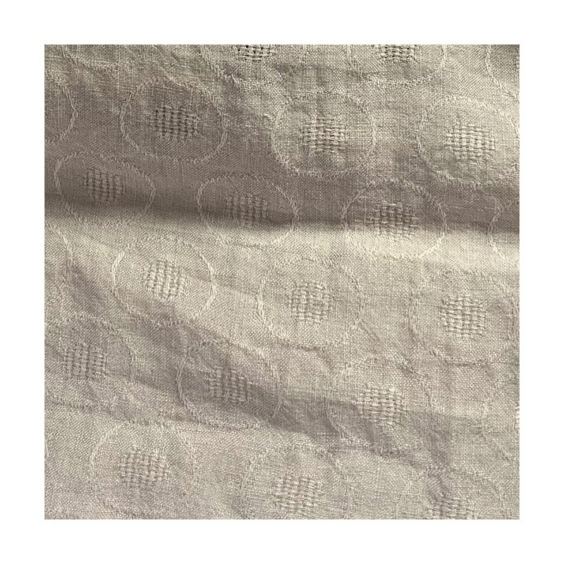 High Quality Wholesale Custom Cheap wedium weight 170gsm jacquard 100% linen fabric for clothing