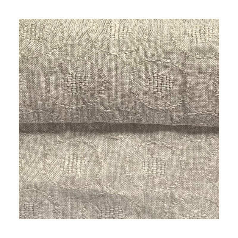High Quality Wholesale Custom Cheap wedium weight 170gsm jacquard 100% linen fabric for clothing