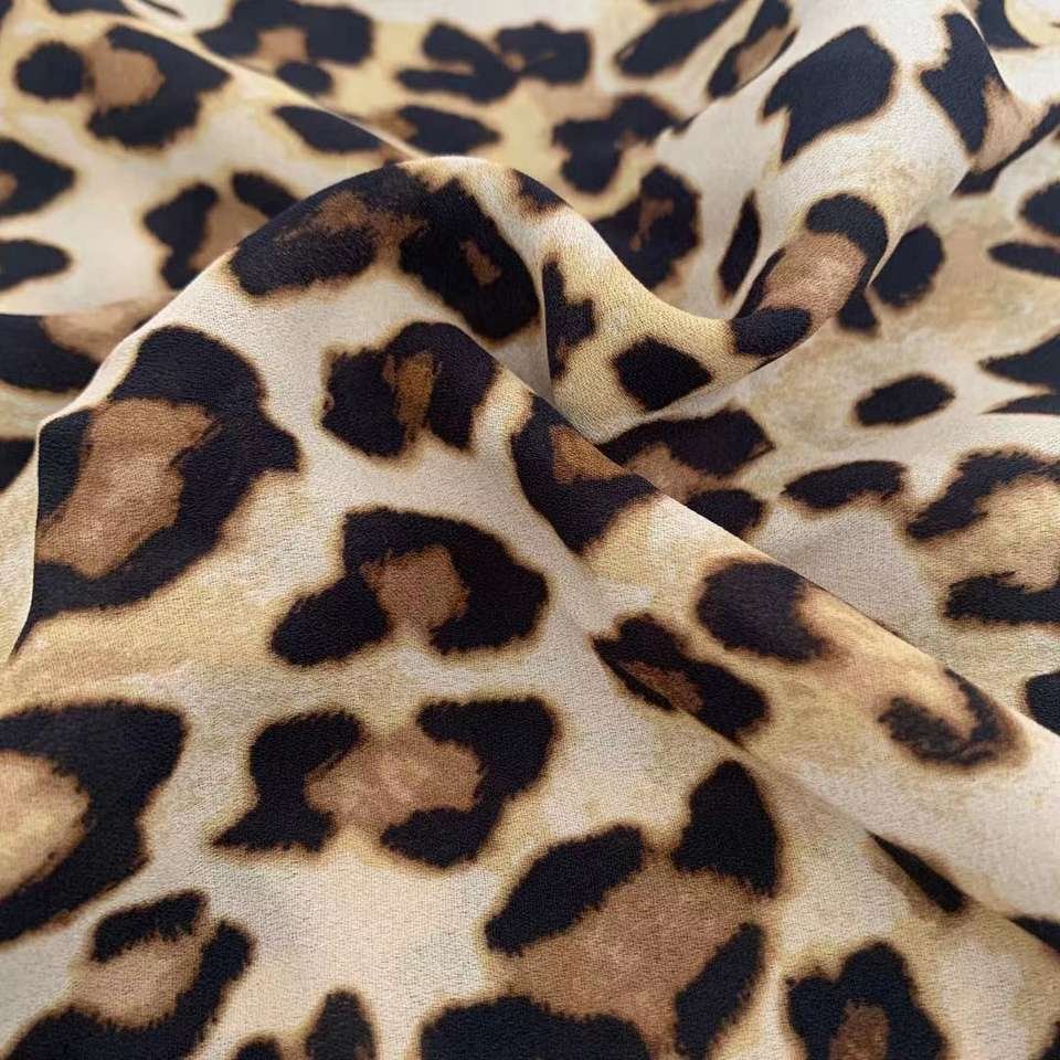 High-quality 100% polyester moss crepr chiffon printed fabric for fashionable women's clothing