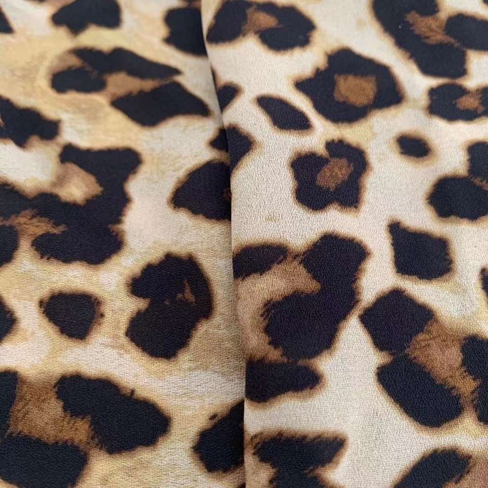 High-quality 100% polyester moss crepr chiffon printed fabric for fashionable women's clothing