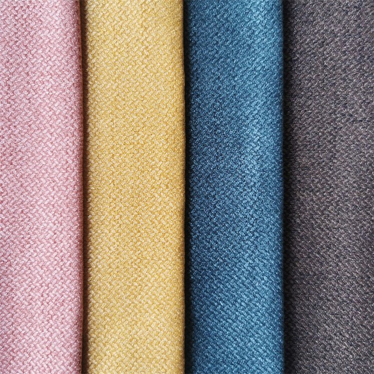 Multicolored Linen Fabric Linen Polyester Blend Fabric Linen Look Fabric For Sofa Cover
