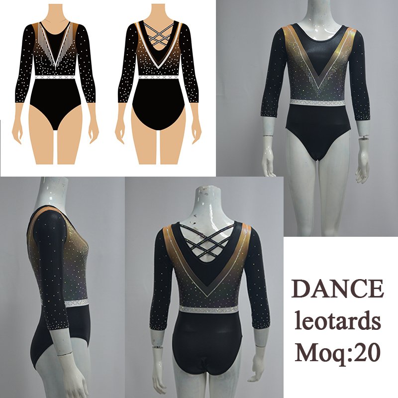 Professional printed onesie gymnastics dance sports women girl custom design fabric training dancewear ballet leotards