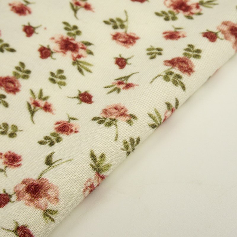 Bamboo cotton fabric french terry fabric floral digital printing customized fresh pattern for ladies dress long skirt jersey