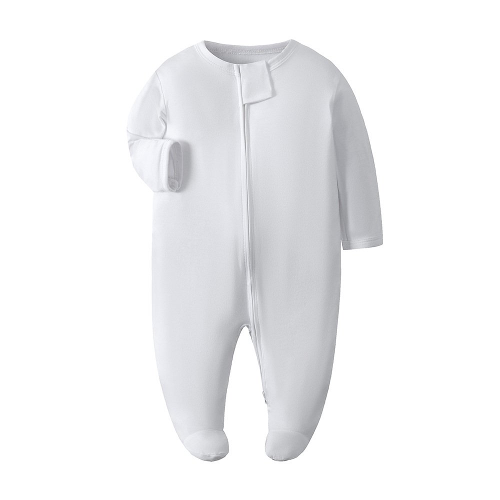2024 custom private label western plain footed organic bamboo viscose fabric winter newborn girls baby bamboo pajamas