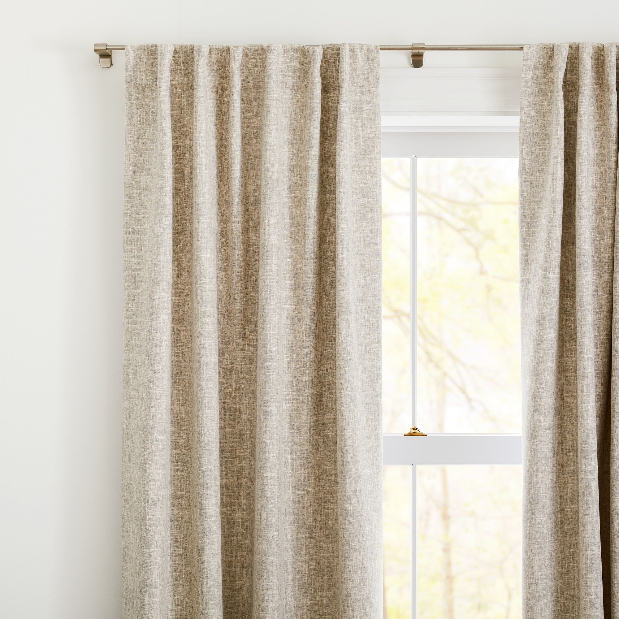 Wholesale Luxury Thermal Insulated Soft Window Drapes Polyester Linen Look Blackout Curtains for living room