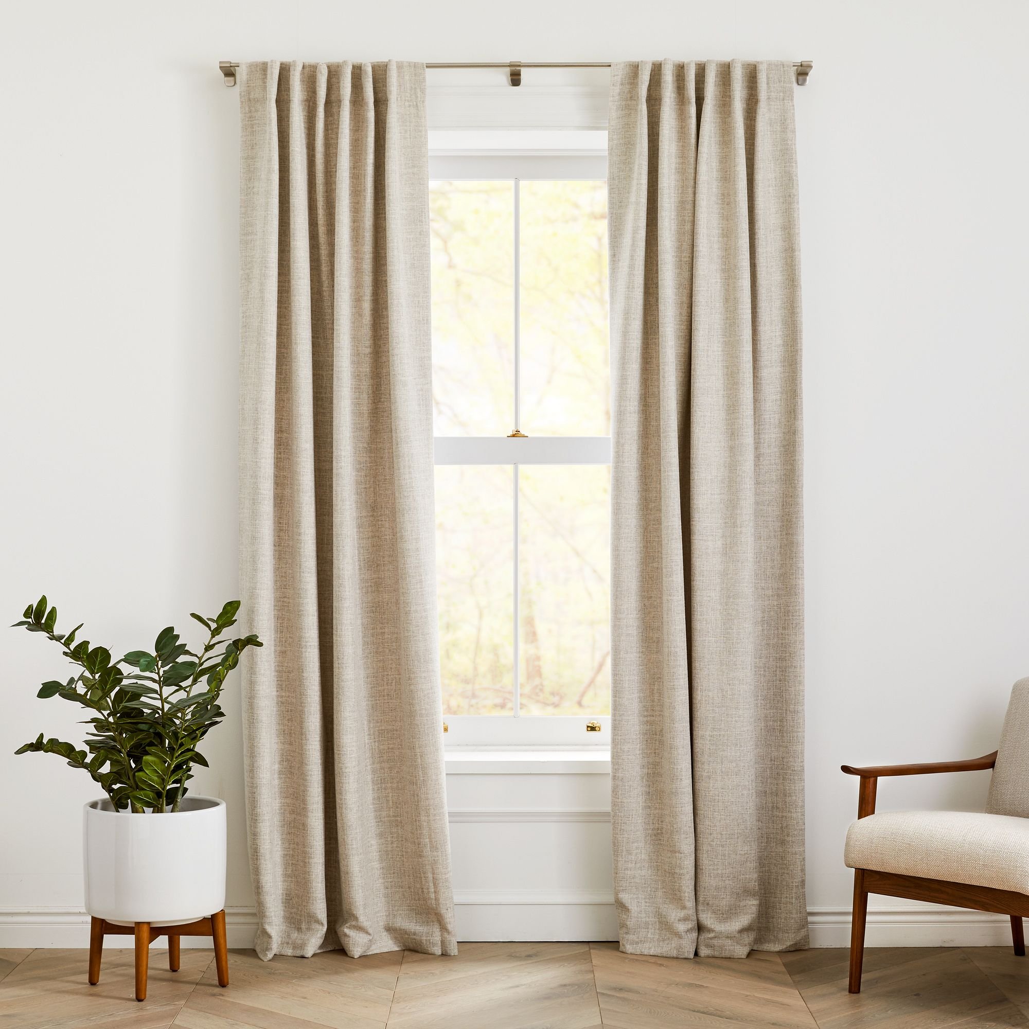 Wholesale Luxury Thermal Insulated Soft Window Drapes Polyester Linen Look Blackout Curtains for living room