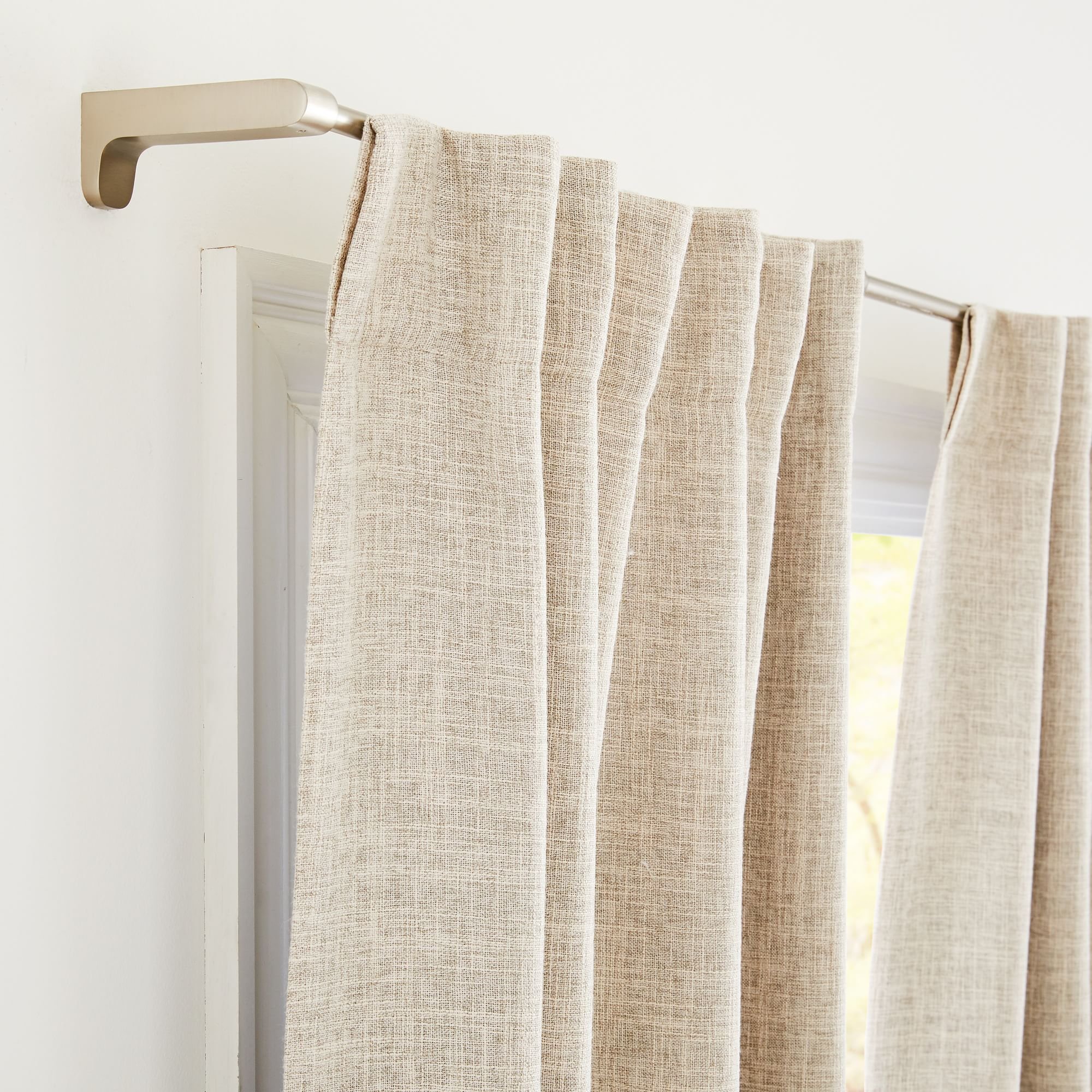 Wholesale Luxury Thermal Insulated Soft Window Drapes Polyester Linen Look Blackout Curtains for living room