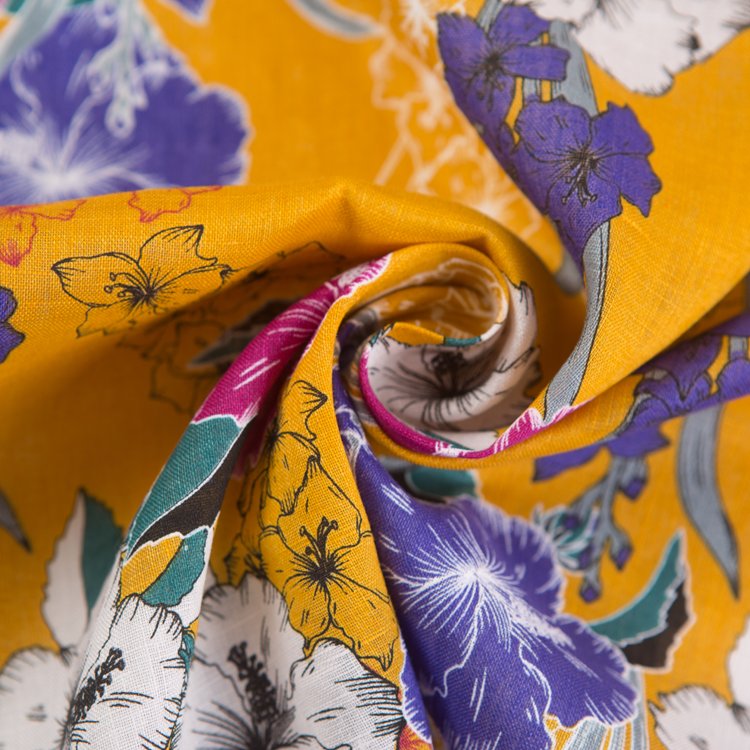 Selling 100% linen fabric digital printing plain italian linen fabric for curtains