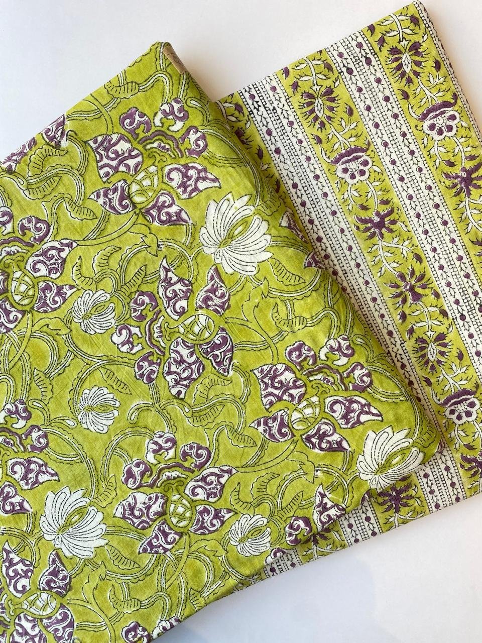Hand Block Printed 100% Cotton Running Fabric For Dress Clothing Wholesaler By The Yard at Factory Rate