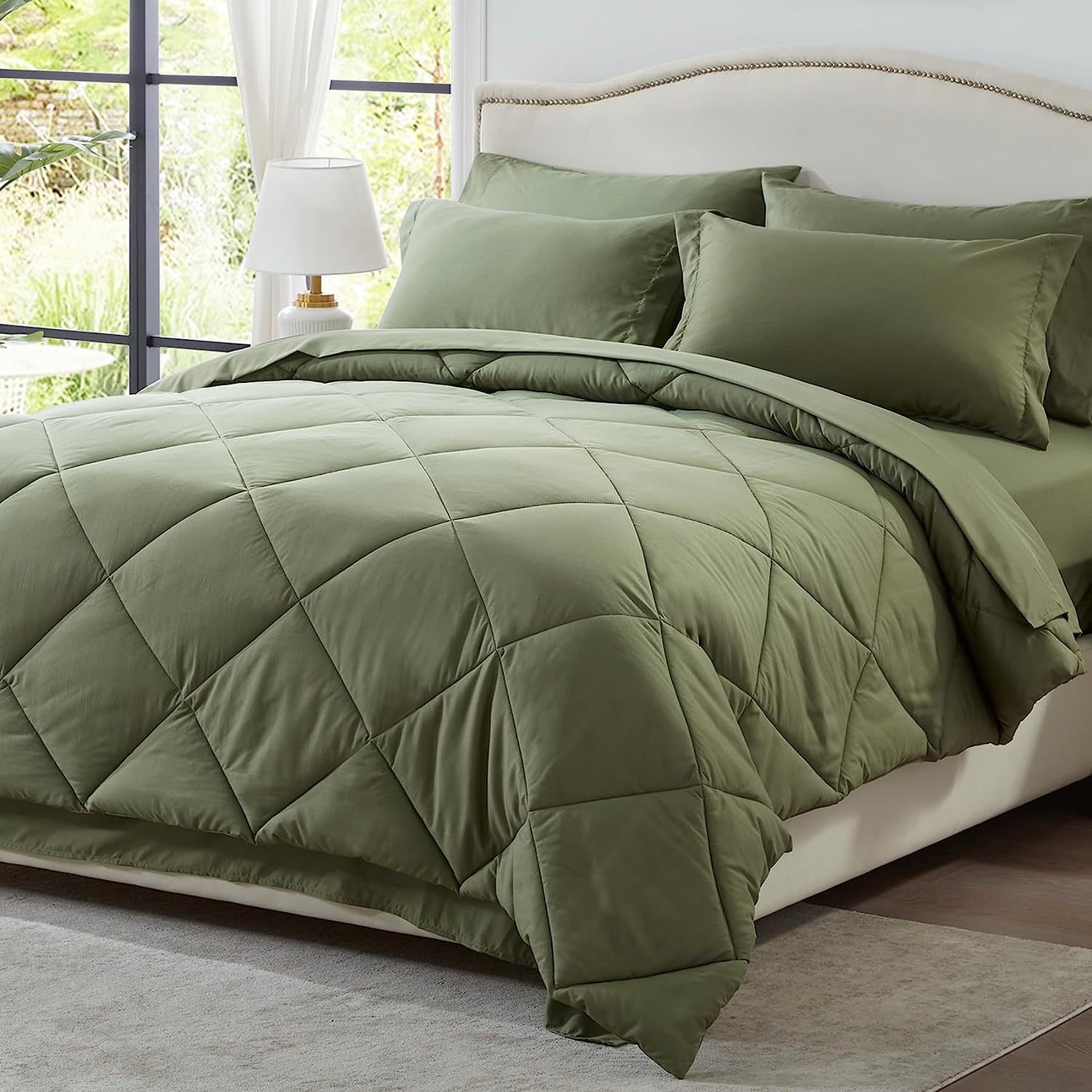 7pcs Comforter Set In A Bag Customized Bedding Duvet Set Flat/Fitted Sheet Pillowcase Pillow Sham Wholesale King Bed Sets