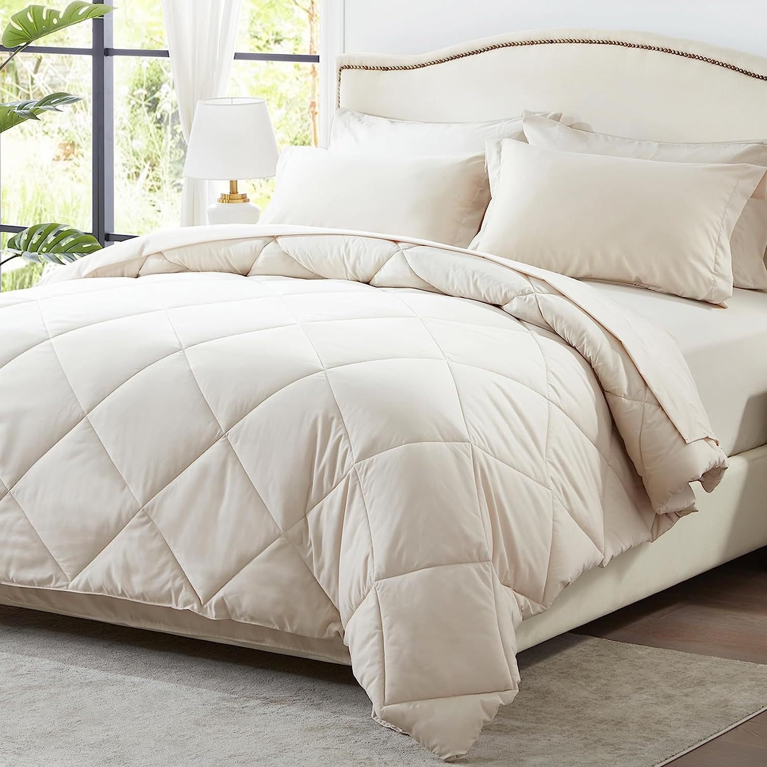 7pcs Comforter Set In A Bag Customized Bedding Duvet Set Flat/Fitted Sheet Pillowcase Pillow Sham Wholesale King Bed Sets