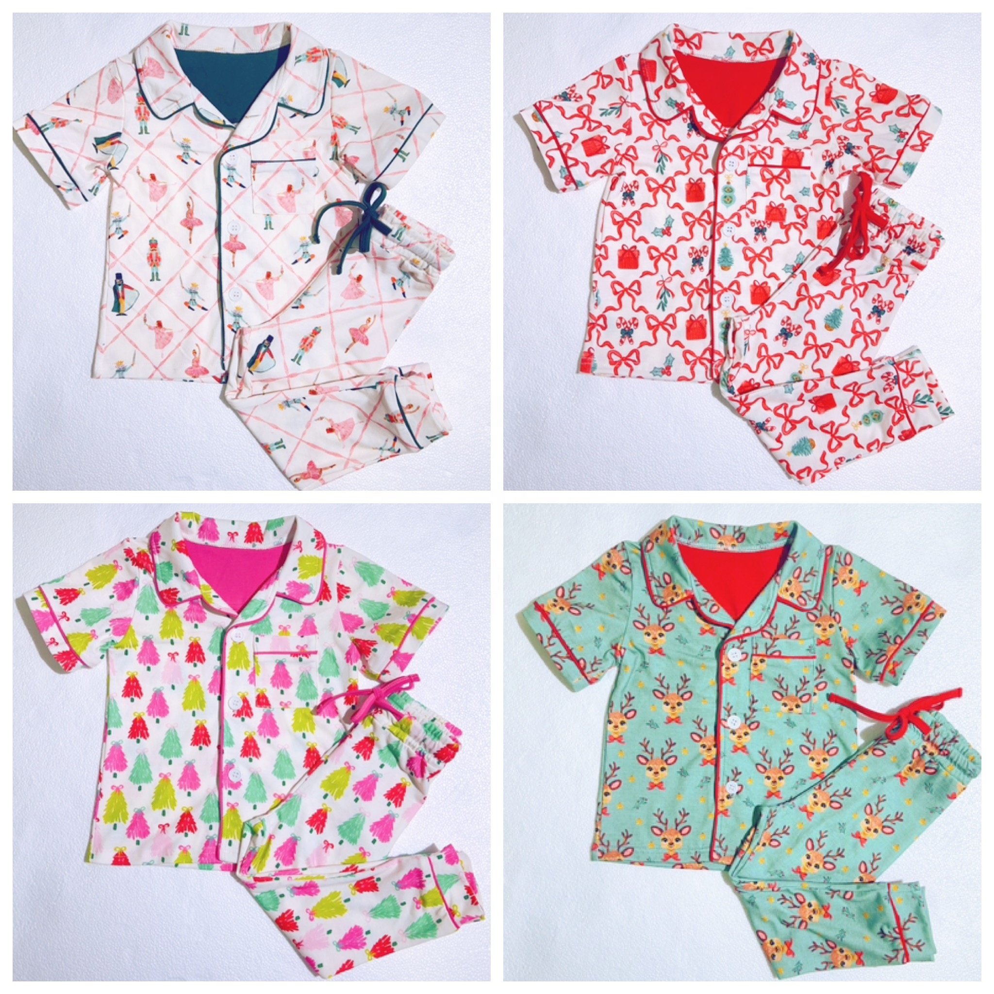 Wholesale 95% Bamboo Christmas Family Pajamas Sets Toddler Baby Boutique Kids Custom Print Button Christmas Sleepwear Outfits