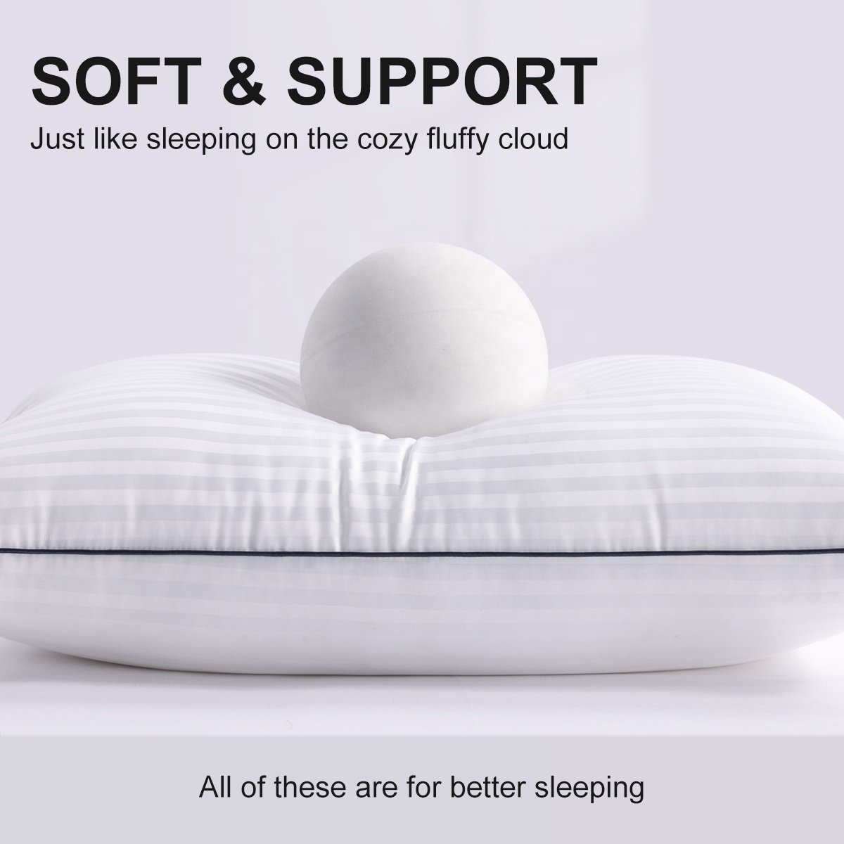 Breathable 100% Cotton Hypoallergenic fabric down alternative microfiber filling Bed Pillow for luxury hotel