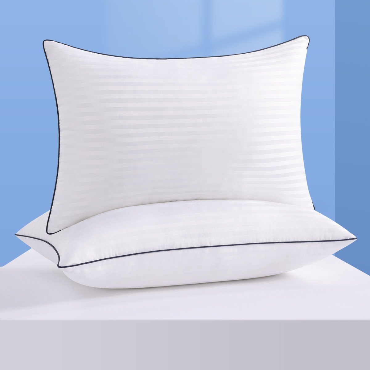 Breathable 100% Cotton Hypoallergenic fabric down alternative microfiber filling Bed Pillow for luxury hotel