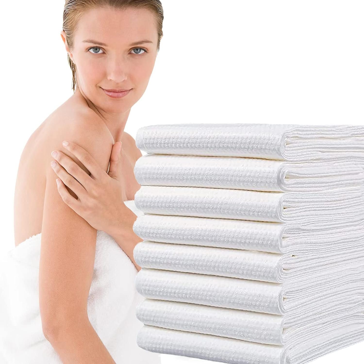 Wholesale quality strong absorption eco bamboo plant fiber natural disposable face towel and bath towel
