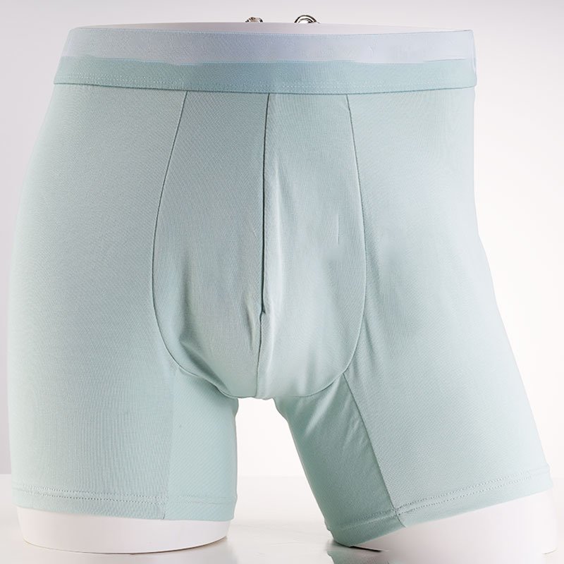 Factory wholesale custom logo brand long leg boxer breathable cotton fabric men's adult boxer briefs