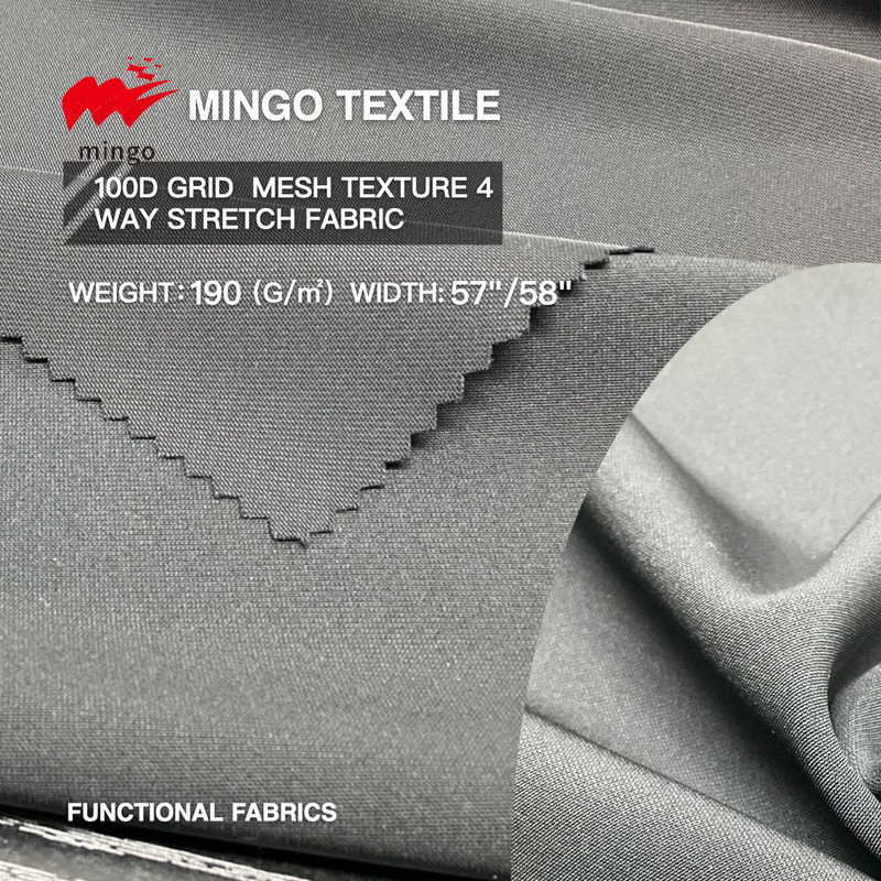 100D Grid Mesh texture 4 Way Stretch Fabric